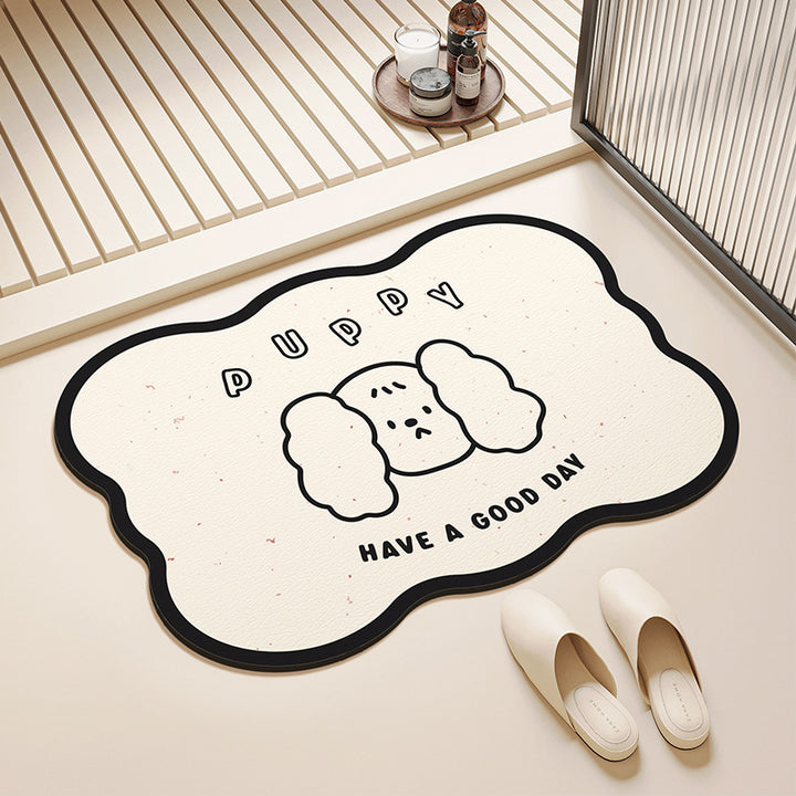 Playful Pet-Themed Absorbent Mat