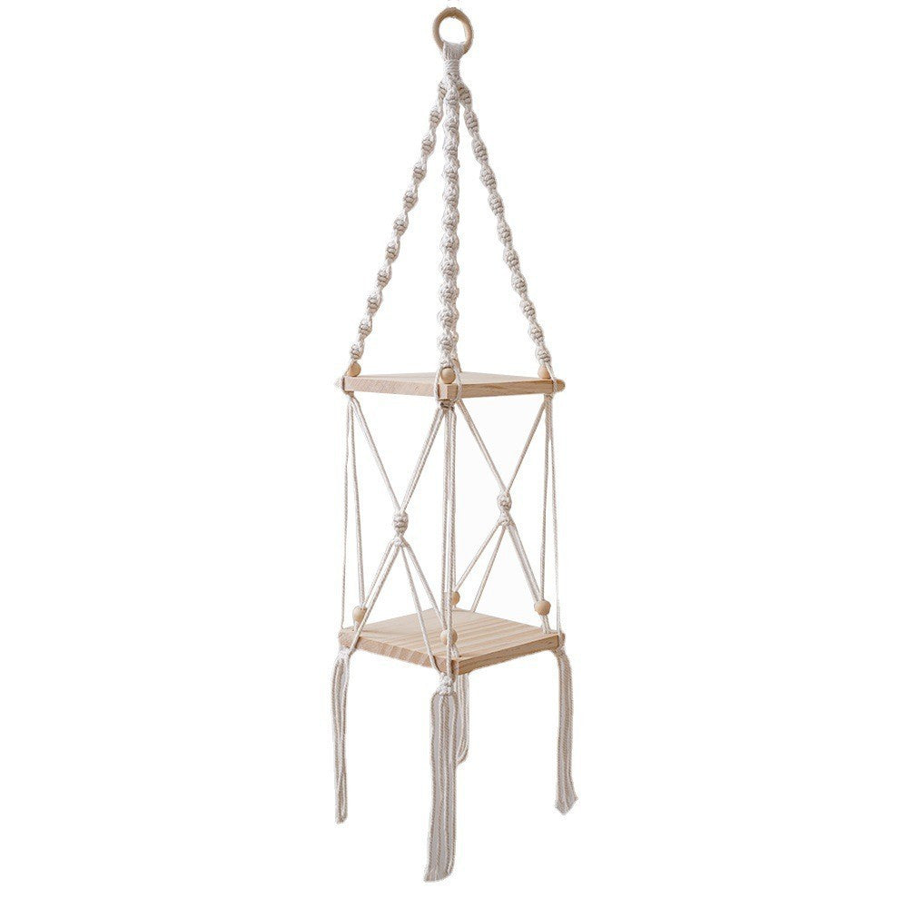 Macramé Hanging Shelf Organizer