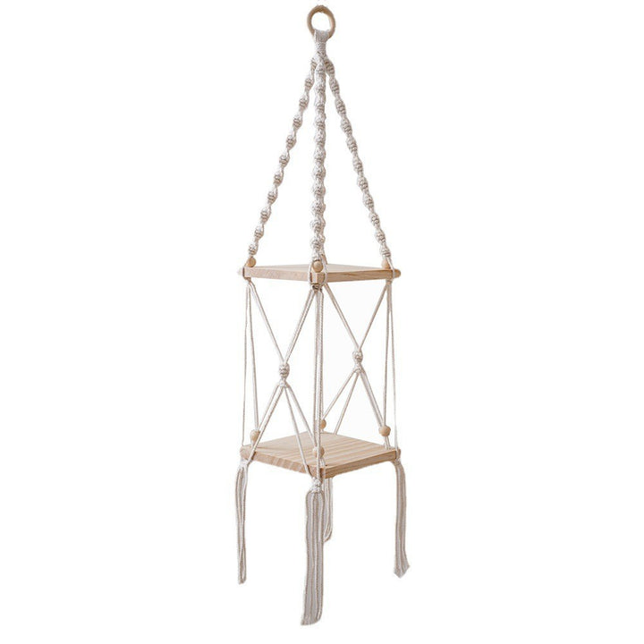 Macramé Hanging Shelf Organizer