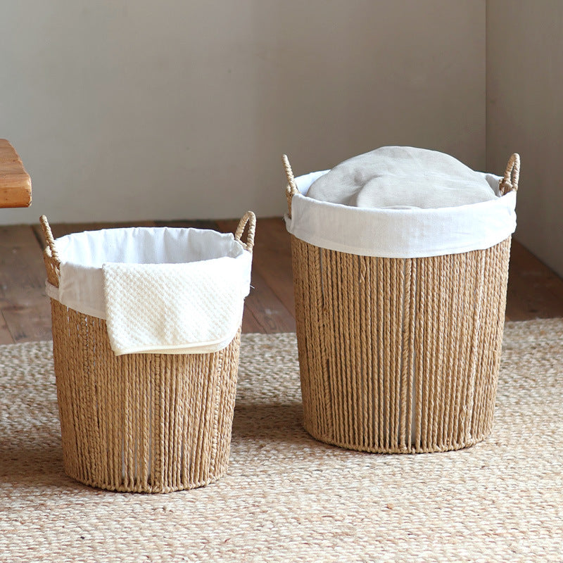 Storage basket with cotton lining