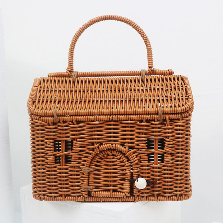 Handcrafted storage basket in the house design