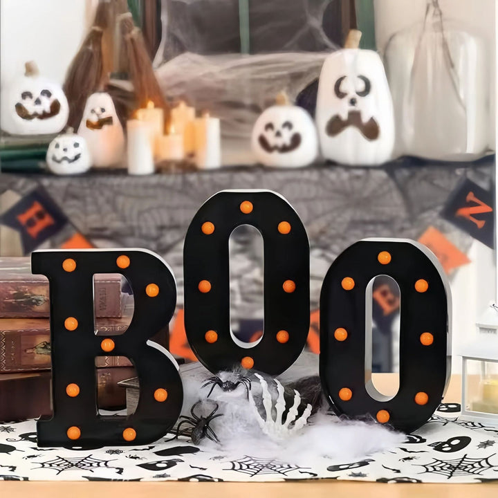 Illuminated Marquee BOO Word Table LED Sign Halloween Decoration