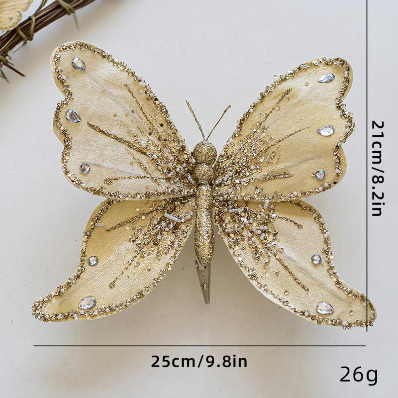 Elegant butterfly hair clips with glitter and rhinestones