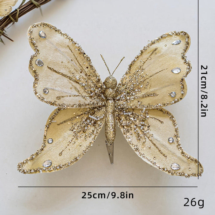Elegant butterfly hair clips with glitter and rhinestones