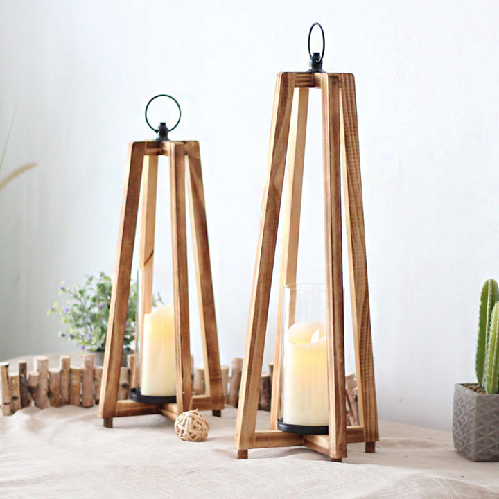 Stylish lantern made of wood