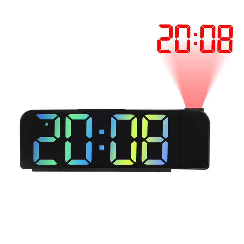 Digital projection alarm clock with LED display
