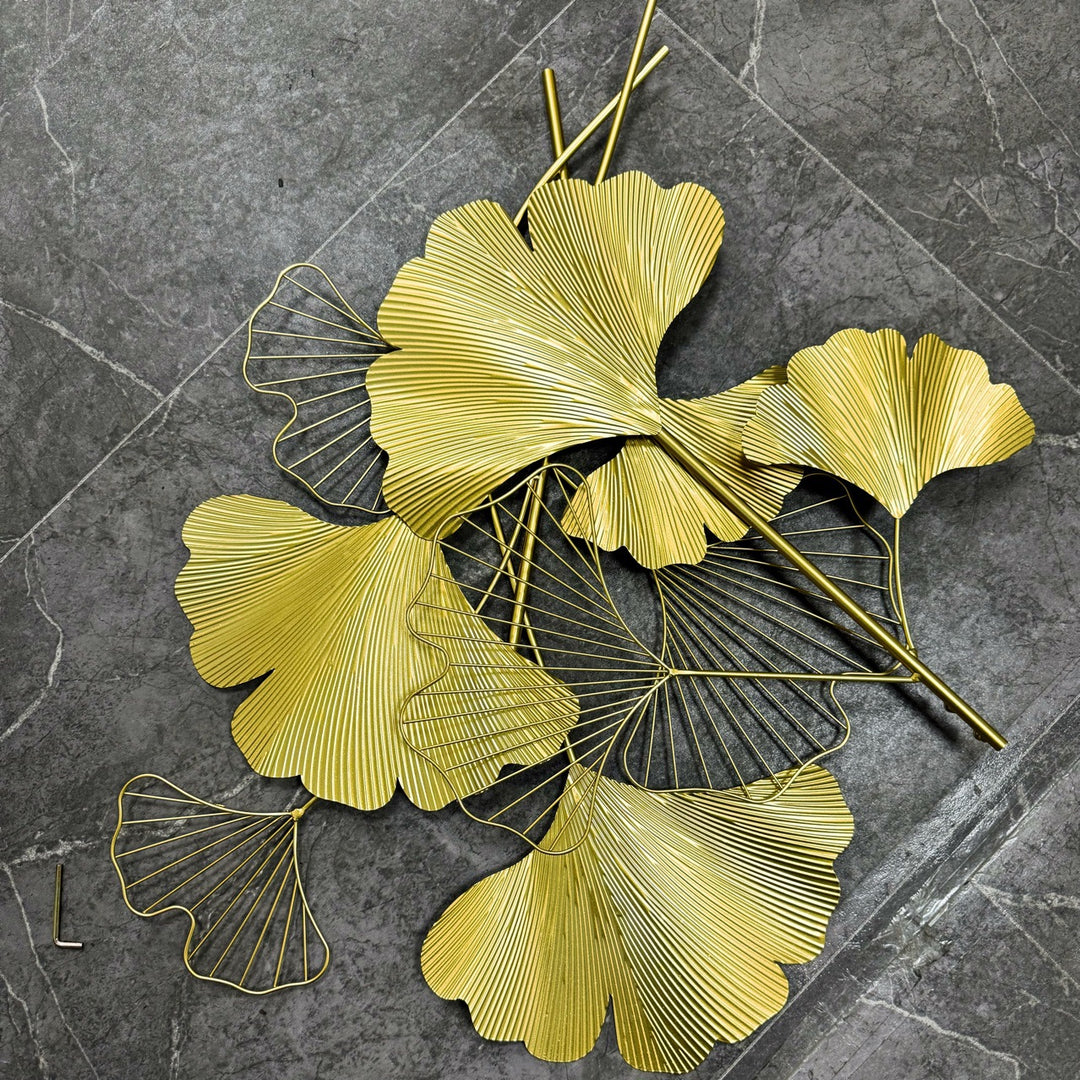 Decorative Metal Ginkgo Wall Sculpture