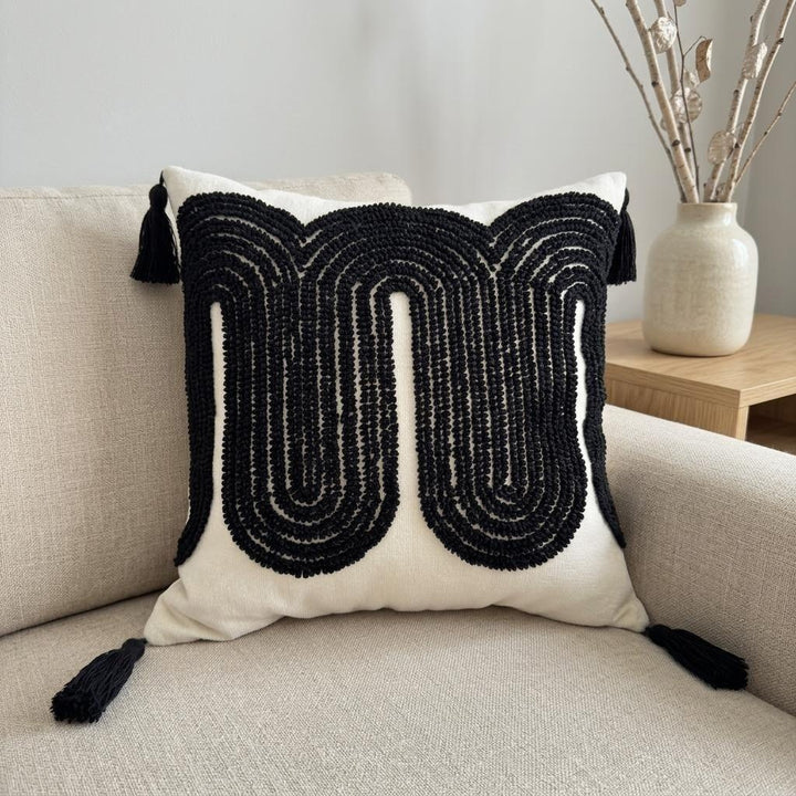 Geometric Patterned Textile Throw Pillow