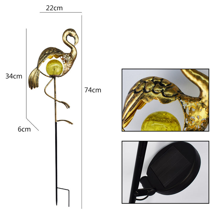 Solar-powered Filigree Crescent Stake Lantern