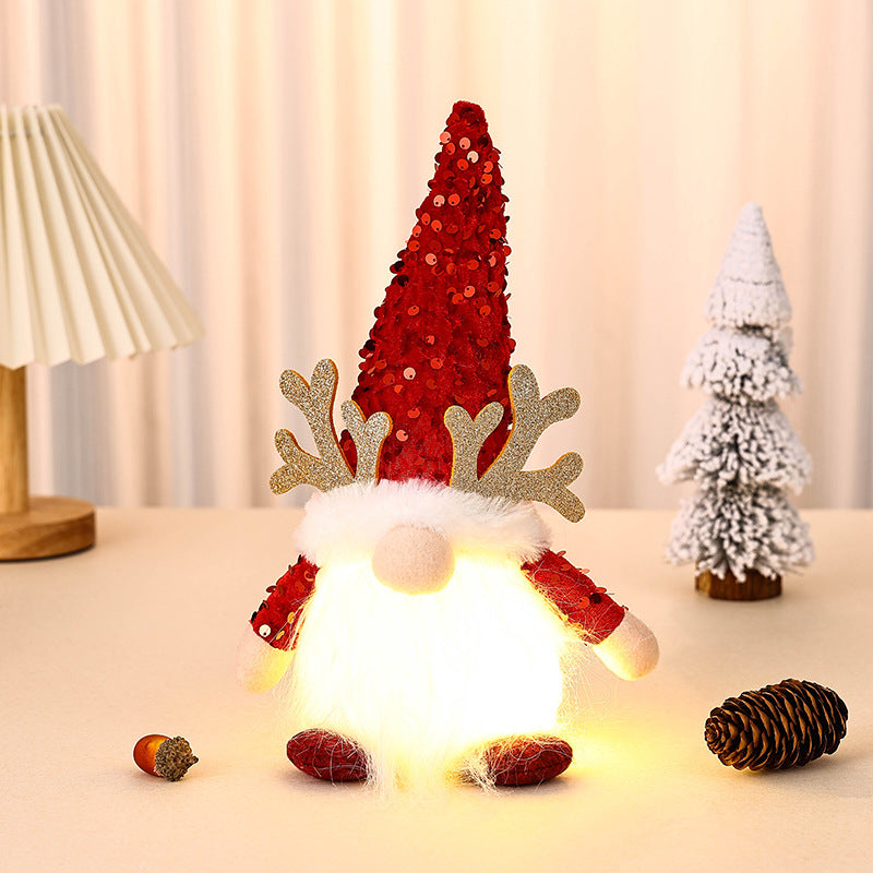 Decorative Christmas gnome figure with LED lighting