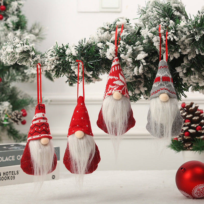 Cute Christmas tree decoration in gnome design