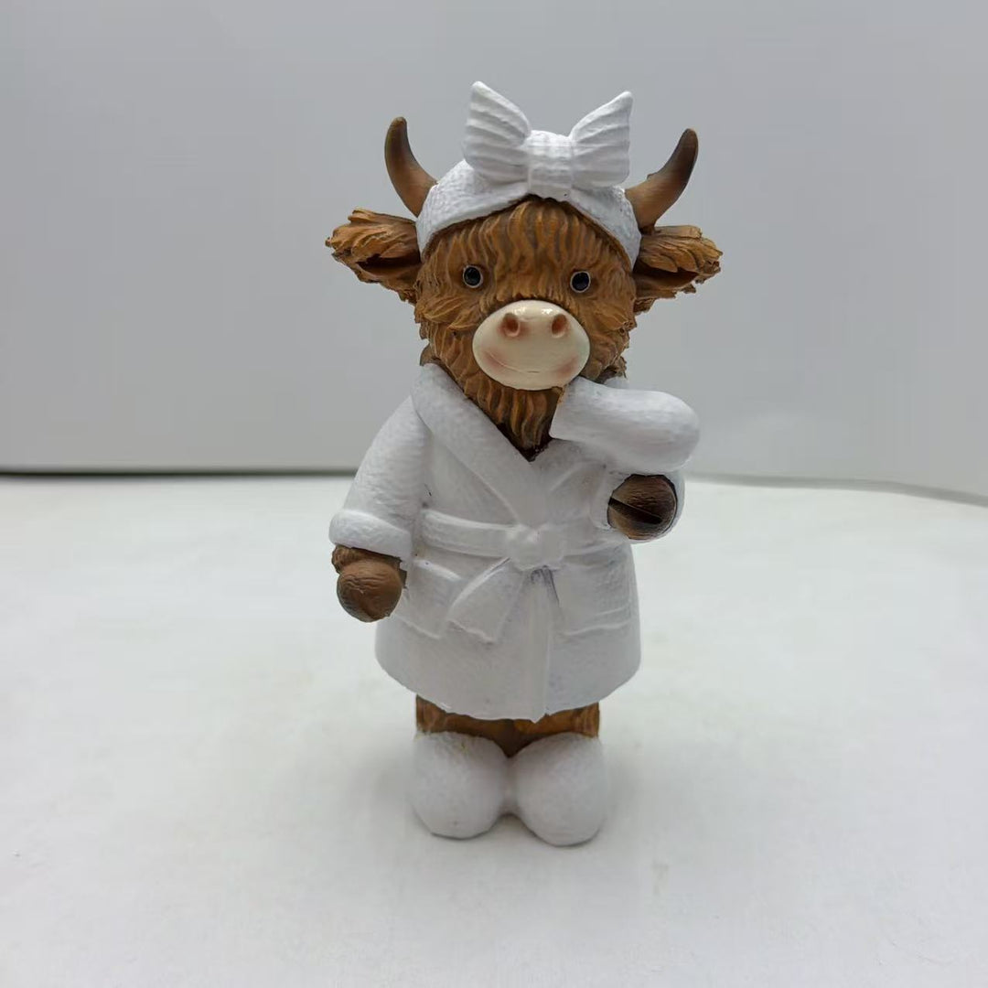 Funny Highland Cattle Bathroom Figure
