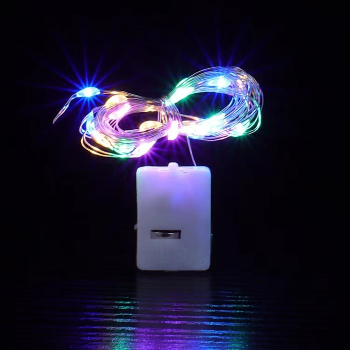 Battery-operated LED copper wire fairy lights set with plug battery pack
