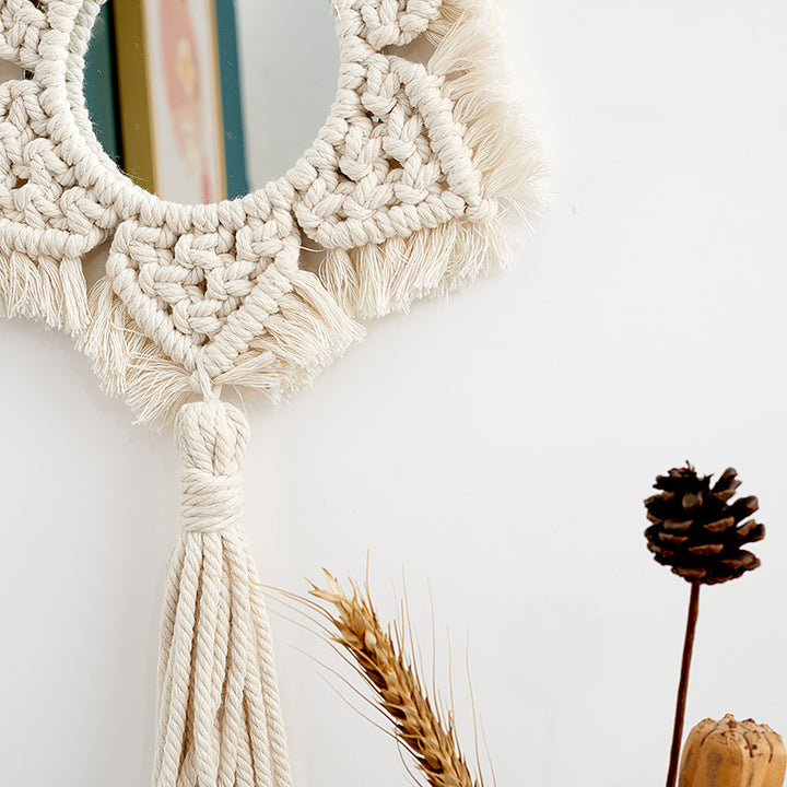 Macrame Star-Shaped Wall Mirror