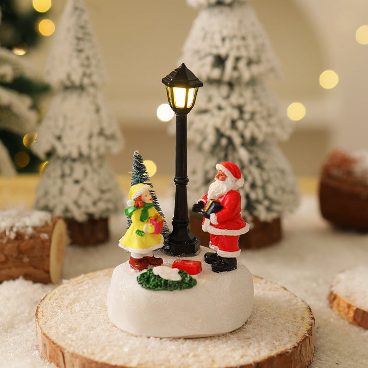 Illuminated Christmas figure with Christmas tree