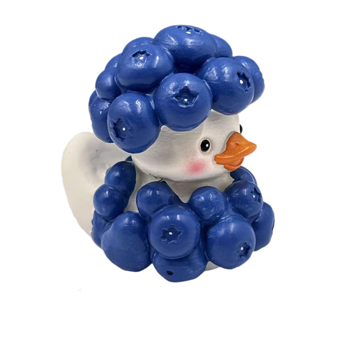 Decorative rubber duck with berry cocktail bowl
