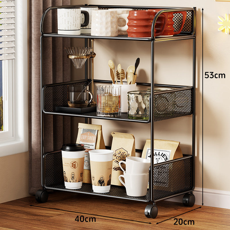 Compact Perforated Metal Tiered Countertop Pantry Organizer