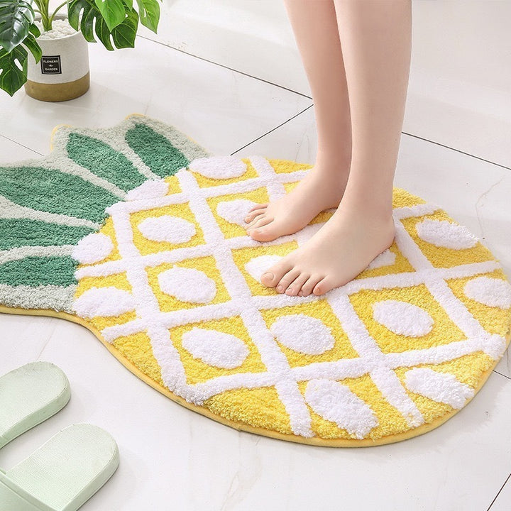 Lemon-Shaped Plush Bath Mat