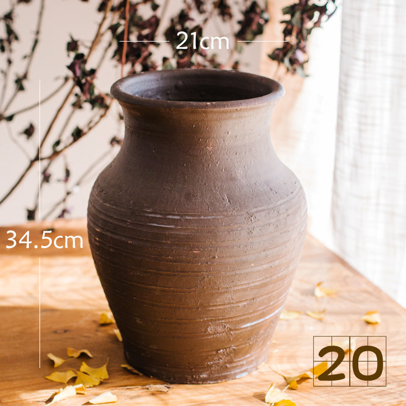 Rustic ceramic pot with handmade design