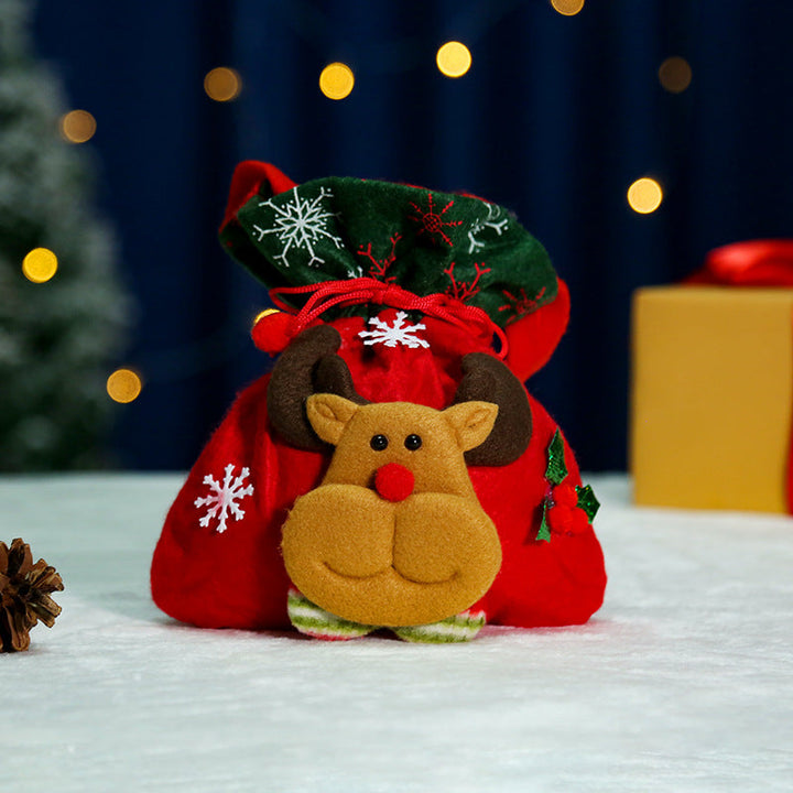 Cute Christmas gnome with gift sack