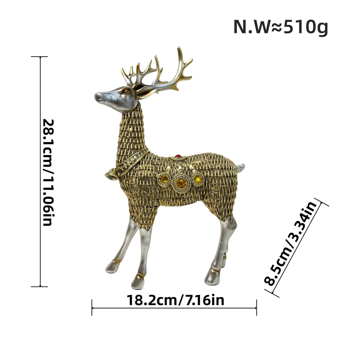 Decorative deer figurine with glitter details