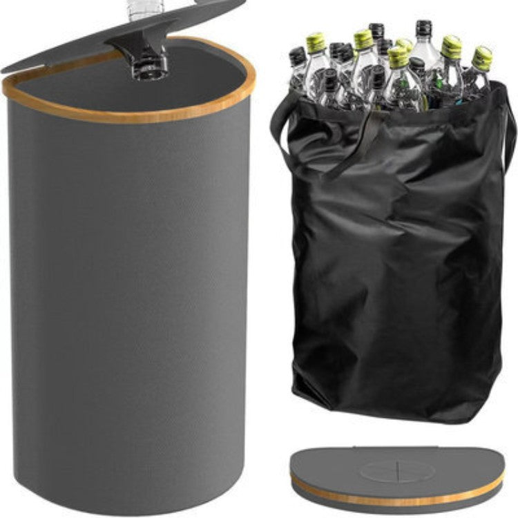 Multifunctional laundry storage box with bamboo lid