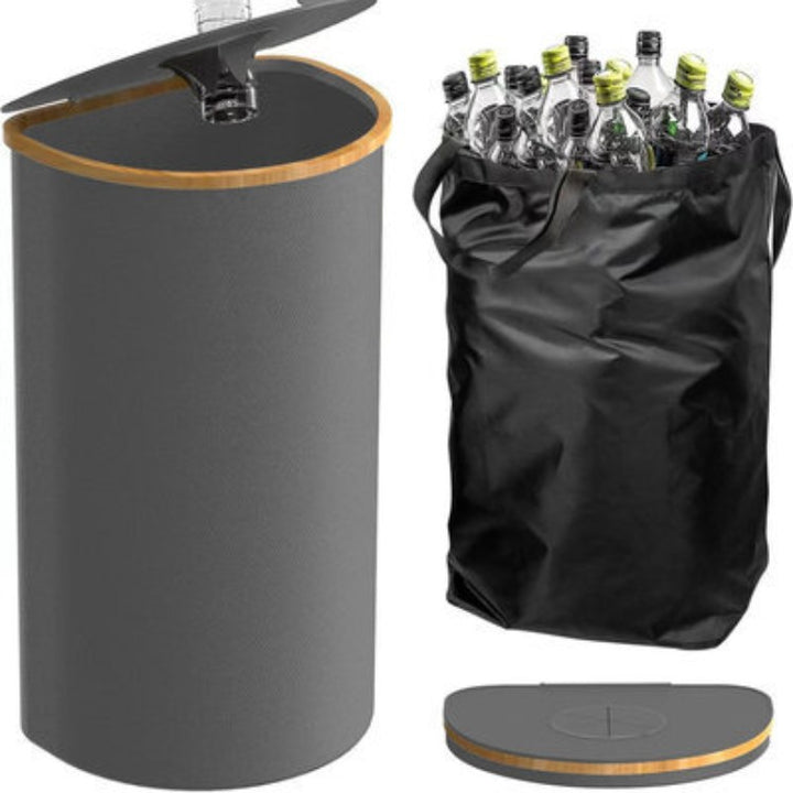Multifunctional laundry storage box with bamboo lid