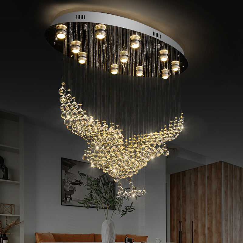 Crystal chandelier with hanging beads