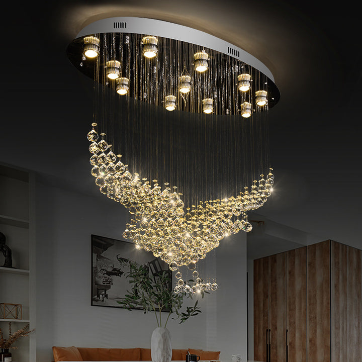 Crystal chandelier with hanging beads
