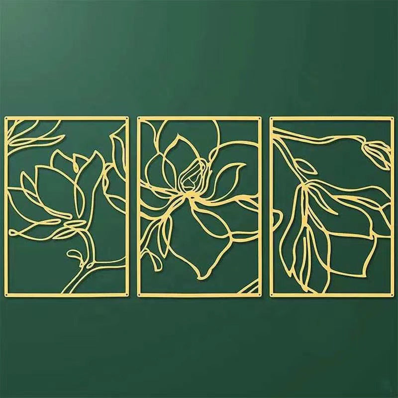 Elegant Floral Wall Art Sculpture Set
