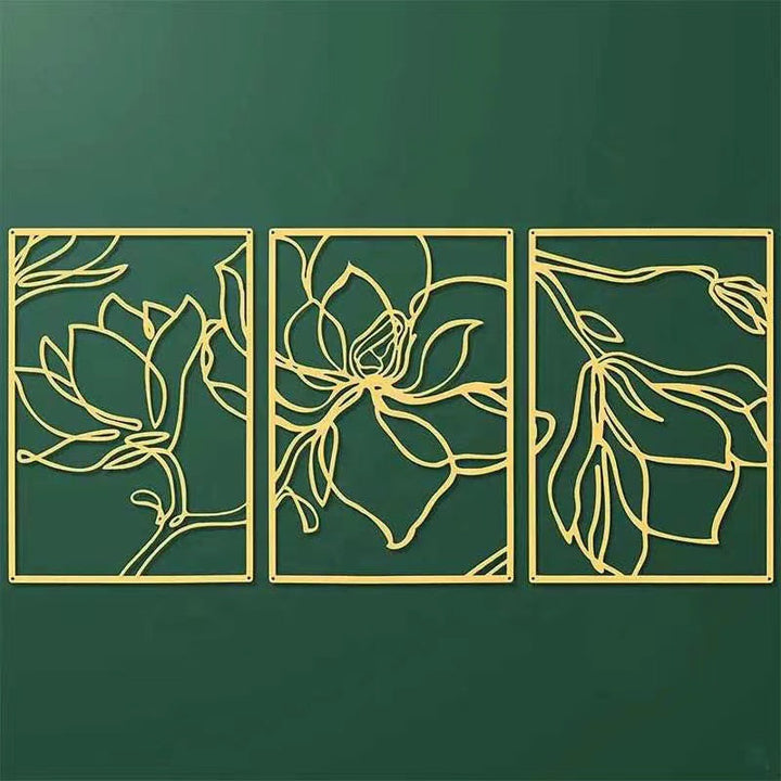 Elegant Floral Wall Art Sculpture Set