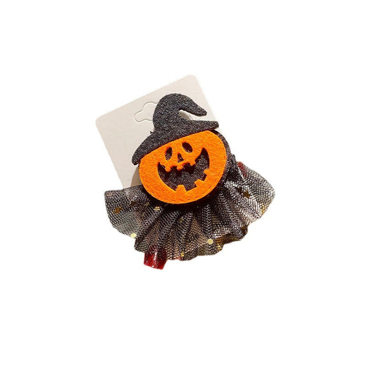 Creative Halloween Hair Clip with Pumpkin Design