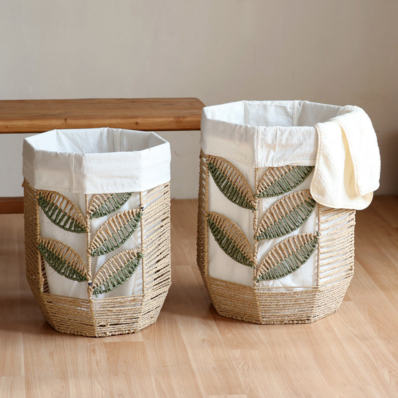 Storage basket with plant design