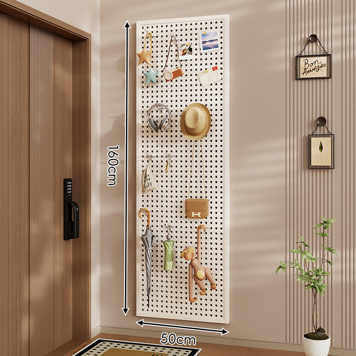 Wall-Mounted Perforated Pegboard Organizer Panel with Metal Frame