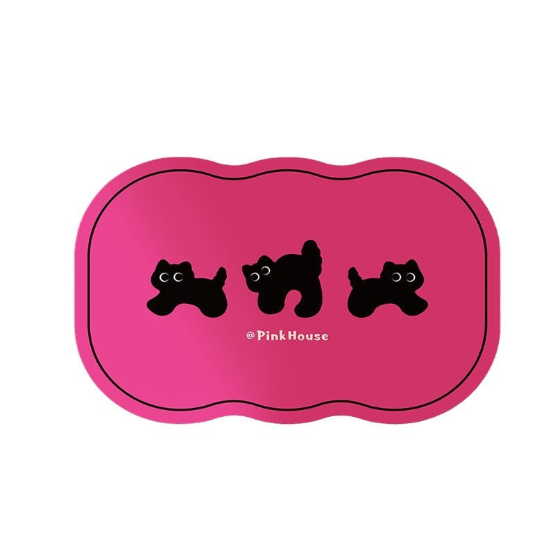Cloud-Shaped Microfiber Anti-Slip Absorbent Bathroom Mat with Cartoon Dog Print