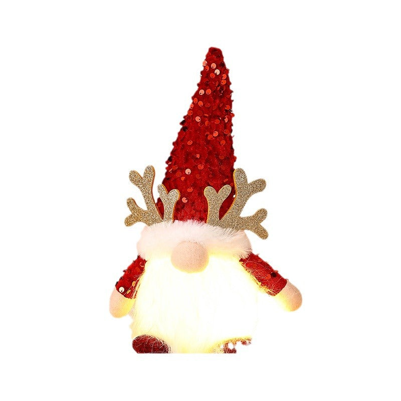 Decorative Christmas gnome figure with LED lighting