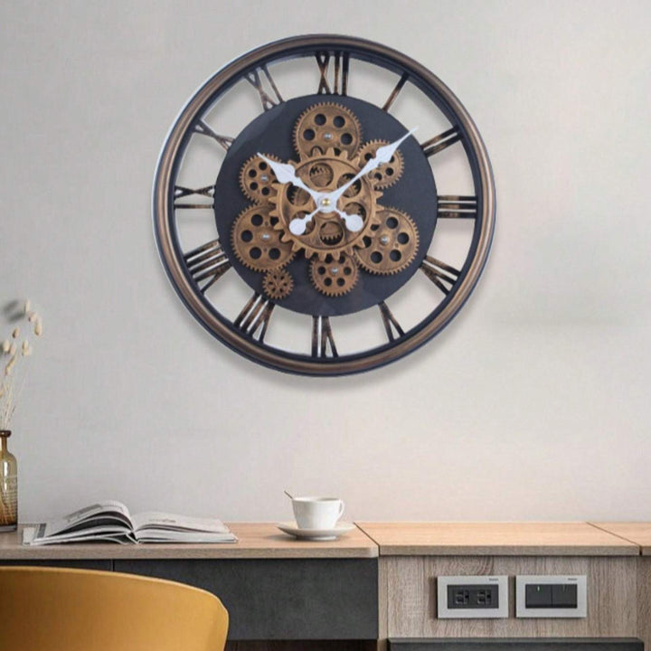 Wall Clock in Industrial Steampunk Design