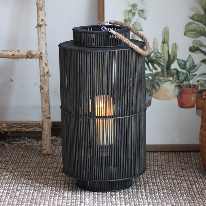 Decorative lantern made of woven material