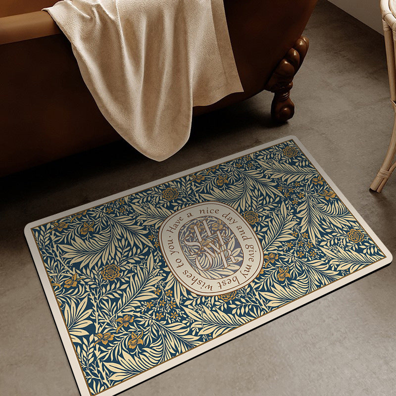 Elegant Floral Design Area Mat for Home