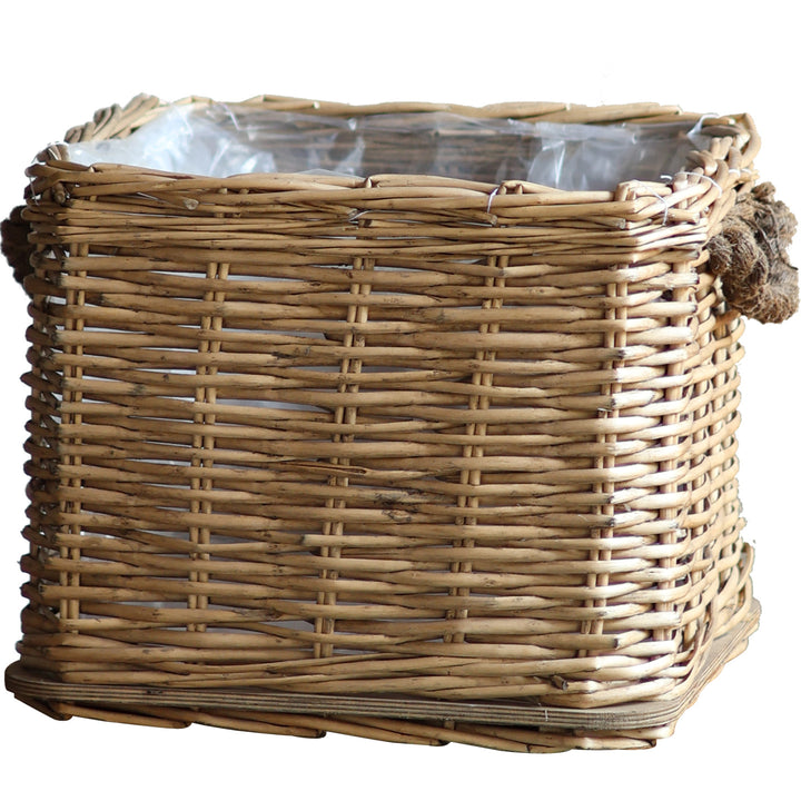 Storage basket with handcrafted details