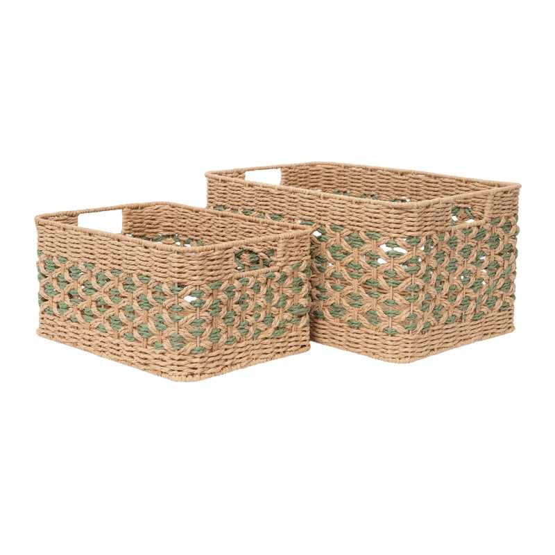 Natural decorative storage basket with woven design