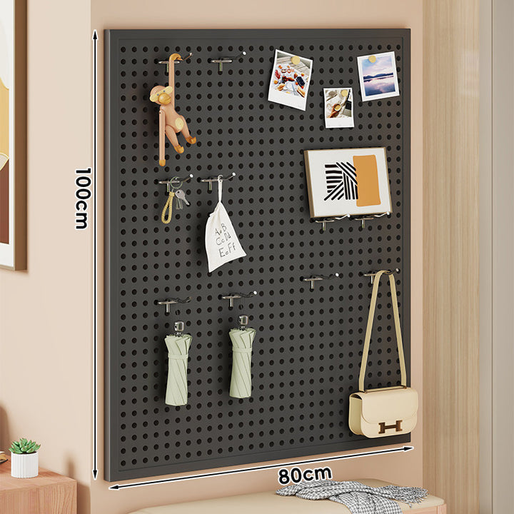 Wall-Mounted Perforated Metal Pegboard Organizer Panel