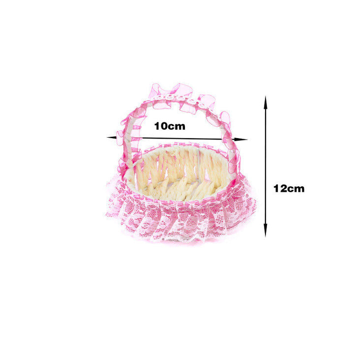 Decorative Lace Trim Woven Basket
