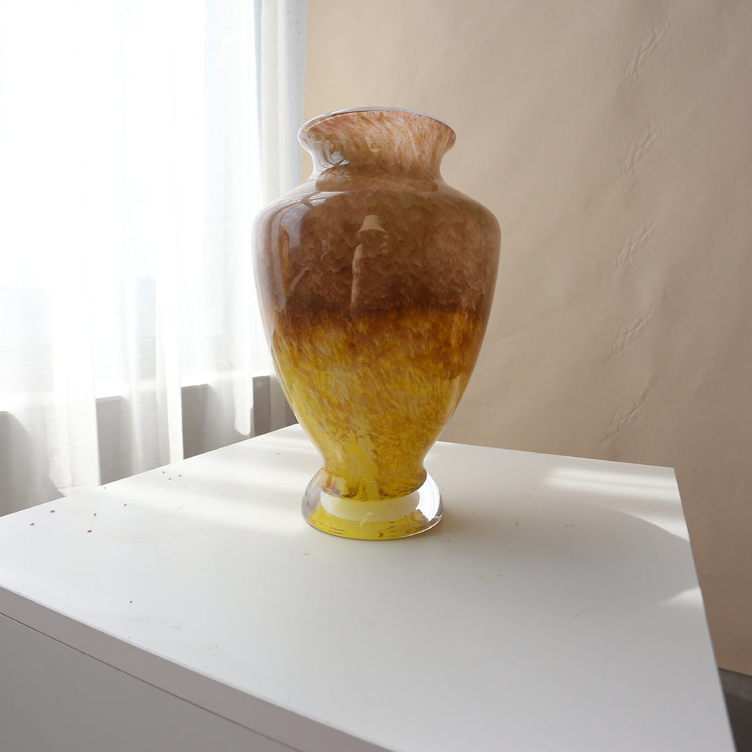 Hand-blown Glass Table Vase with Organic Glaze Texture