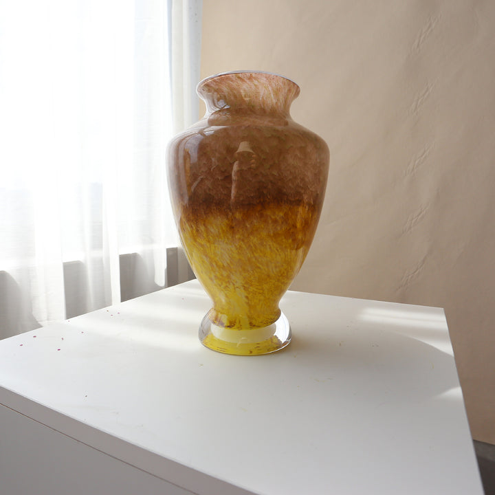 Hand-blown Glass Table Vase with Organic Glaze Texture