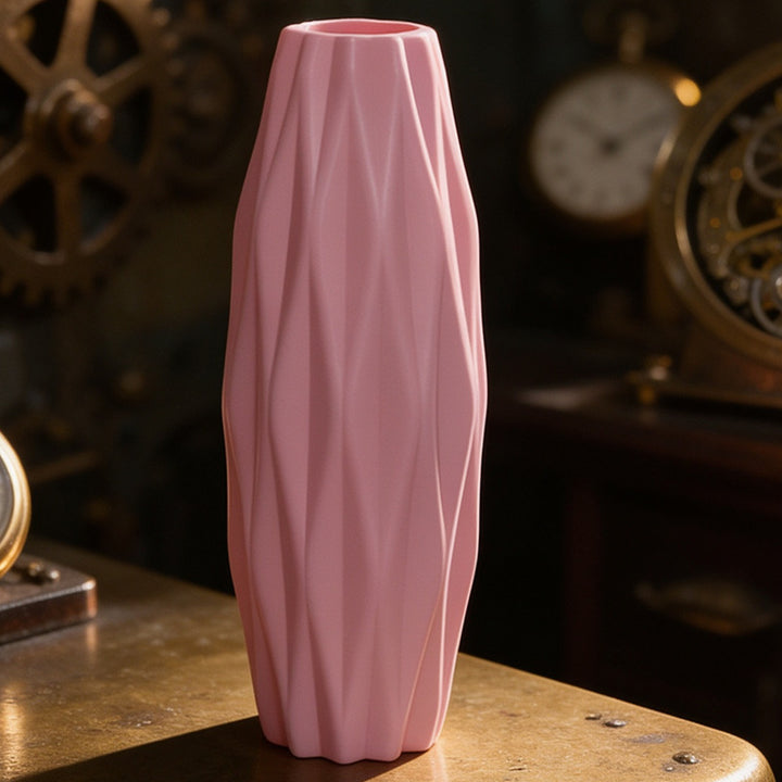 Textured Geometric Ceramic Vase