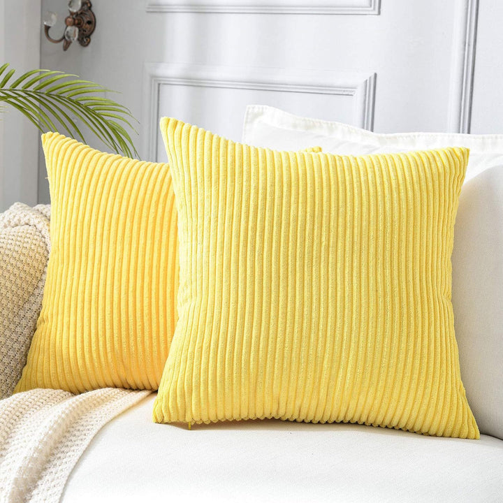 Ribbed Corduroy Textured Throw Pillow Covers