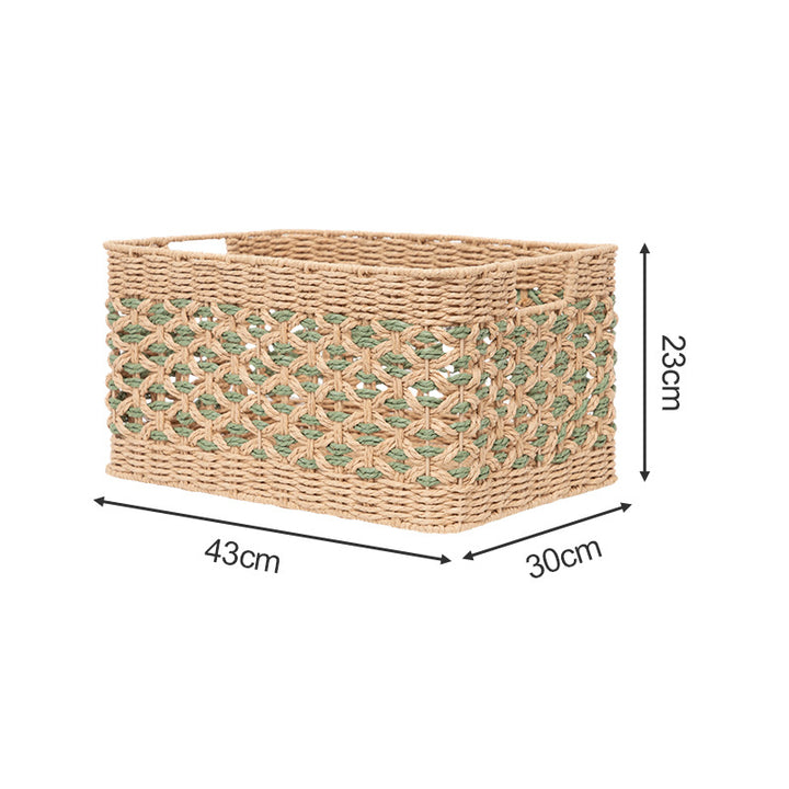 Handcrafted storage basket made of braided natural material