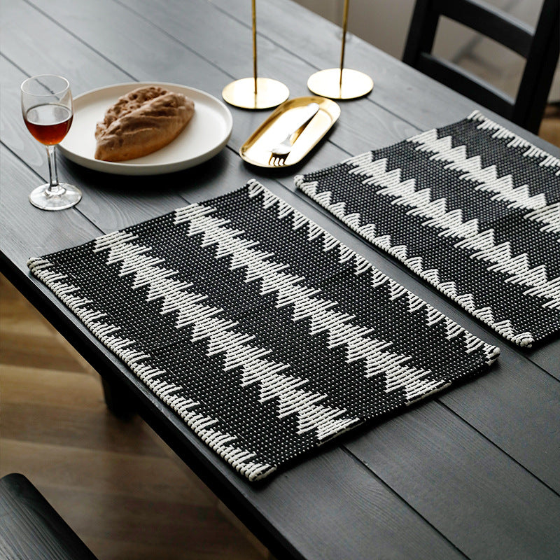 Woven table mats in kilim style made of cotton blend, non-slip table mat