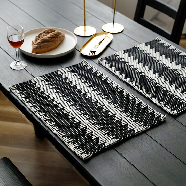 Woven table mats in kilim style made of cotton blend, non-slip table mat